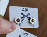 Head stamp Stud Earrings