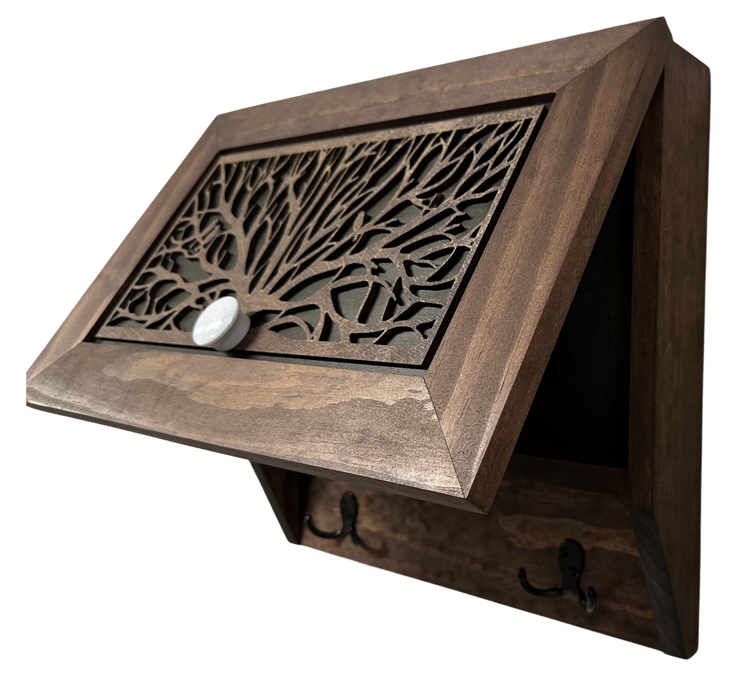 Birds in a Tree Gun Concealment Decor - Handcrafted Wooden Gun Cabinets - Gun Shelf Hidden Storage for Rifles, Shotguns, & Handguns - Quick Access Hidden Wall Safe