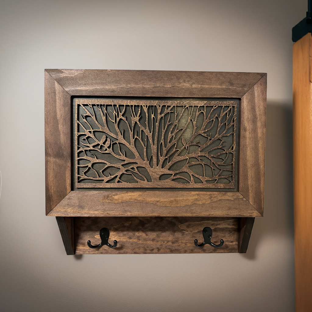 Birds in a Tree Gun Concealment Decor - Handcrafted Wooden Gun Cabinets - Gun Shelf Hidden Storage for Rifles, Shotguns, & Handguns - Quick Access Hidden Wall Safe