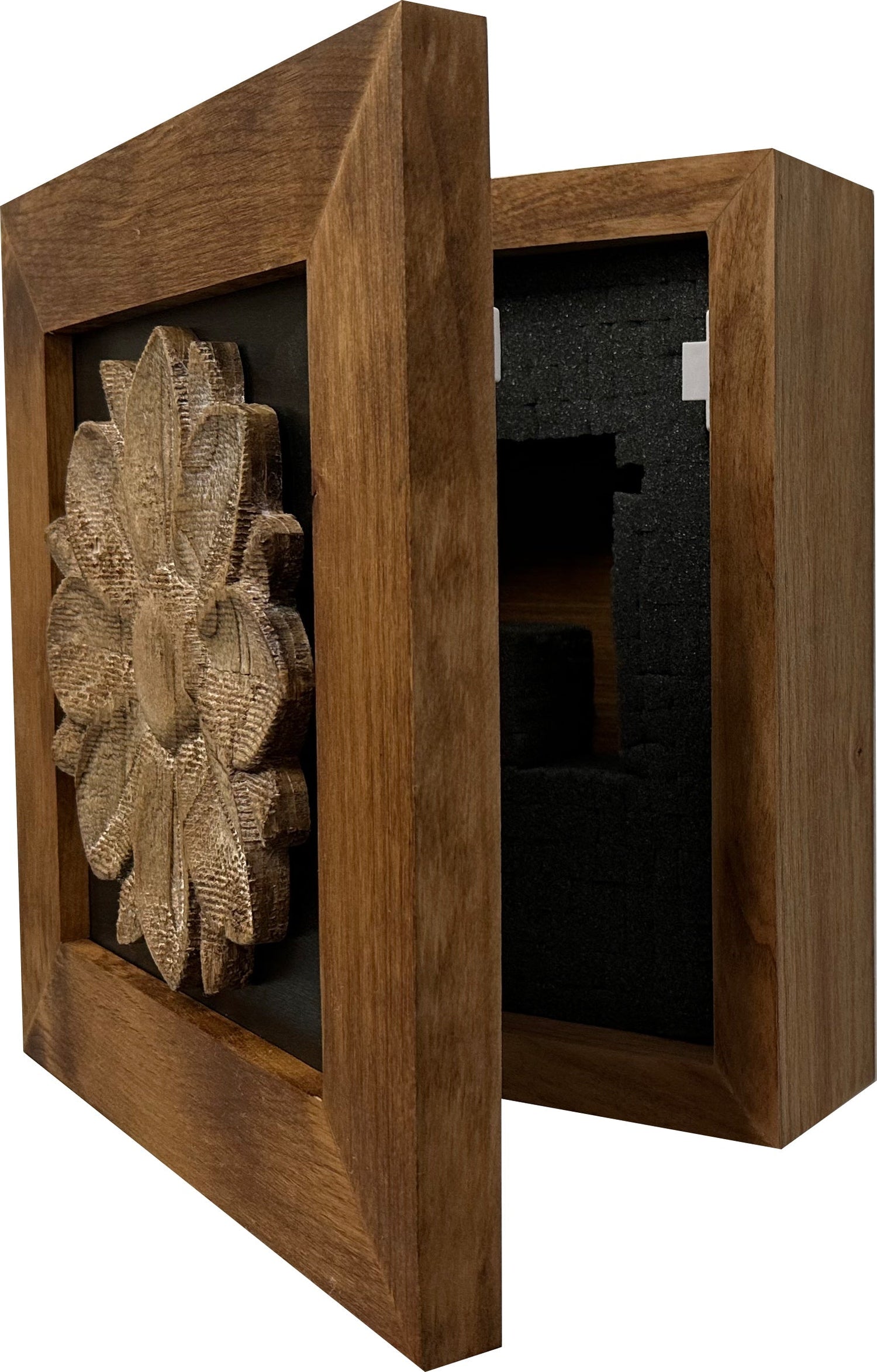 Wild Flower Hidden Gun Storage Wall Decor - Handcrafted Gun Concealment Furniture - Quick Access Handgun Safe with Magnetic Lock - Secure Hidden Wall Safe - USA Made (Black)