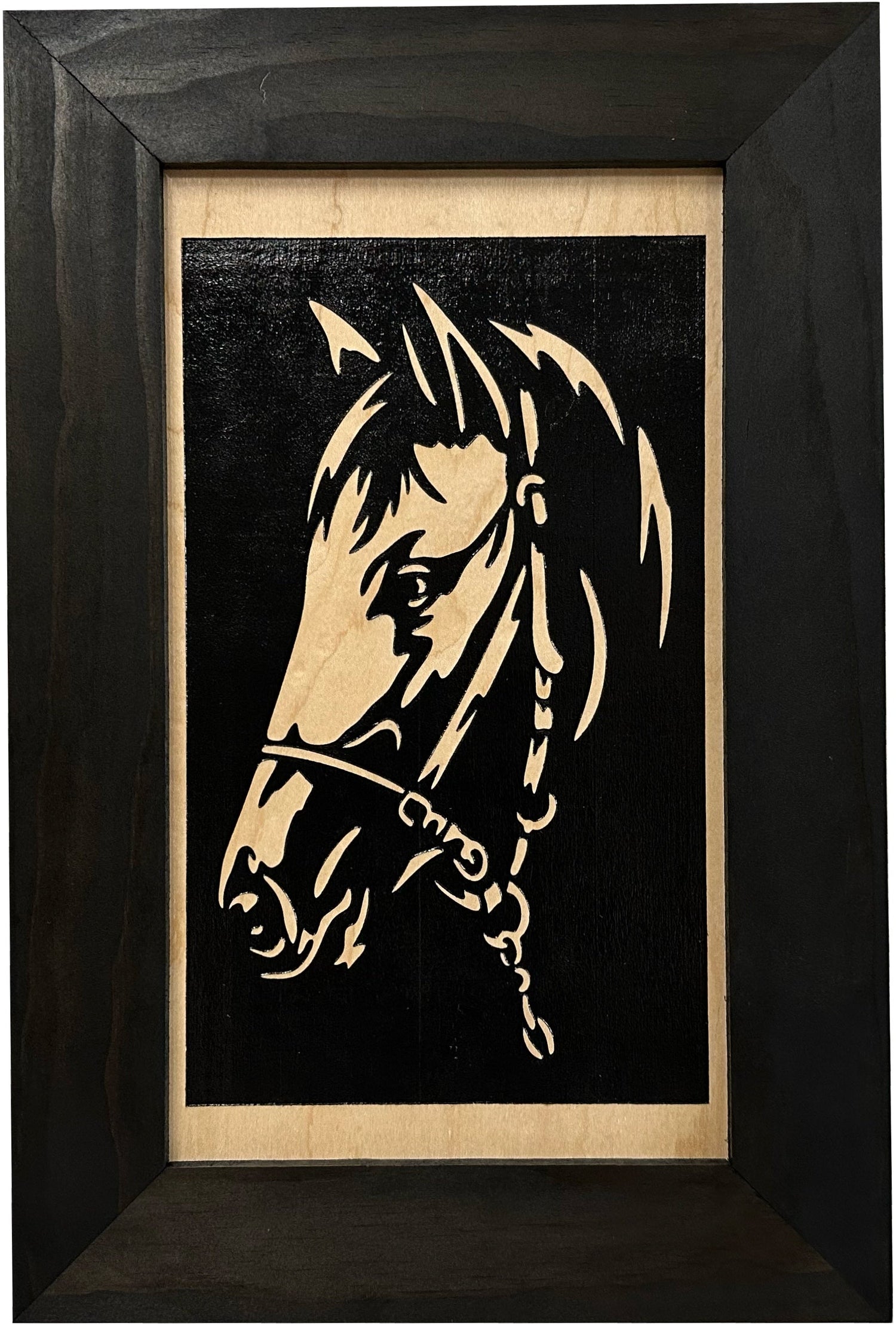 Horse Wall Art Gun Concealment Furniture - Handcrafted Hidden Gun Storage Wall Decor - Hidden Gun Shelf with Magnetic Lock for Quick Access