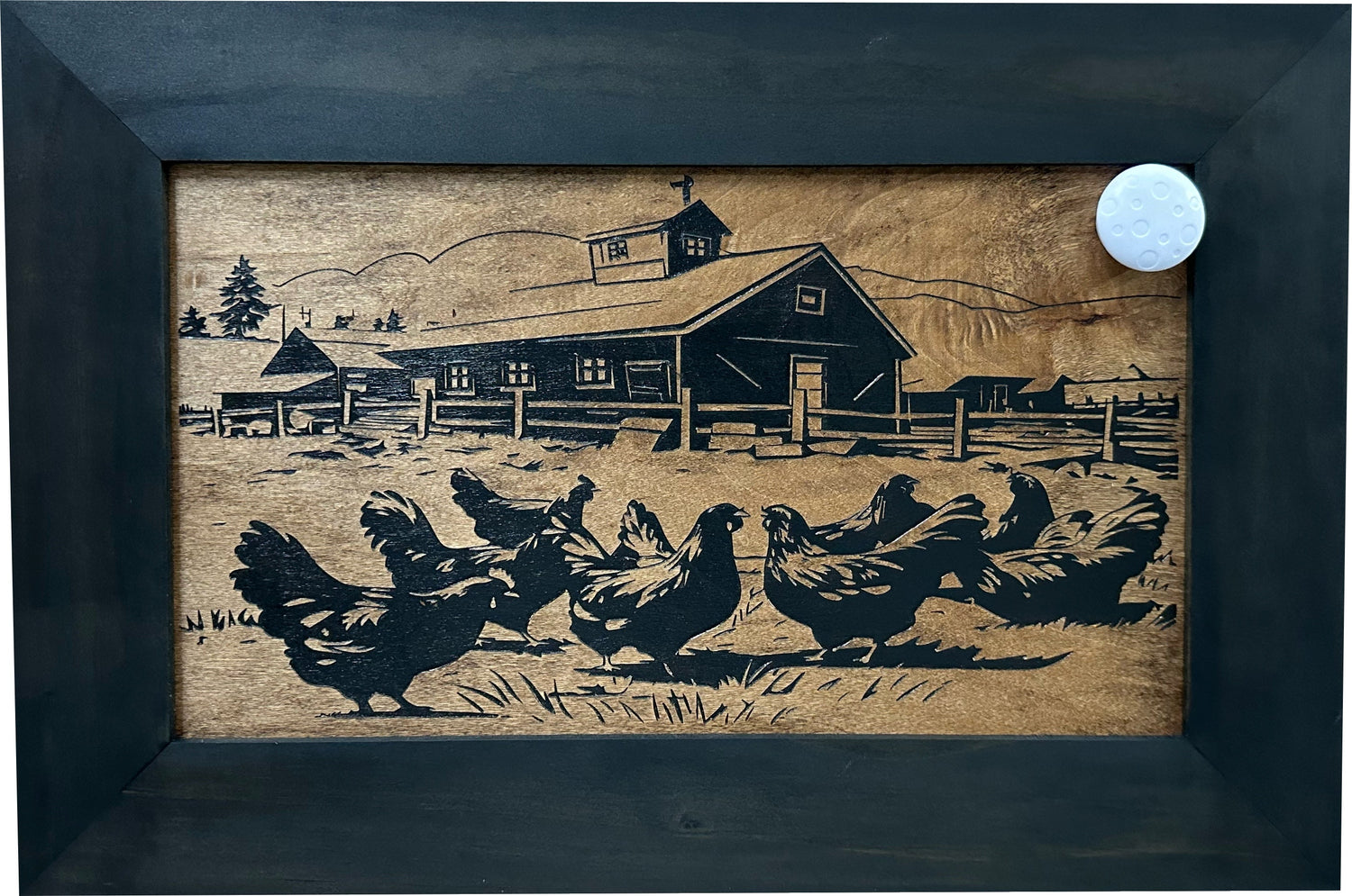 Chicken Farm Hidden Gun Safe - Handcrafted Gun Concealment Decor - Hidden Gun Shelf with Magnetic Lock for Quick Access - Hidden Wall Safe for Secure Storage - Made in USA