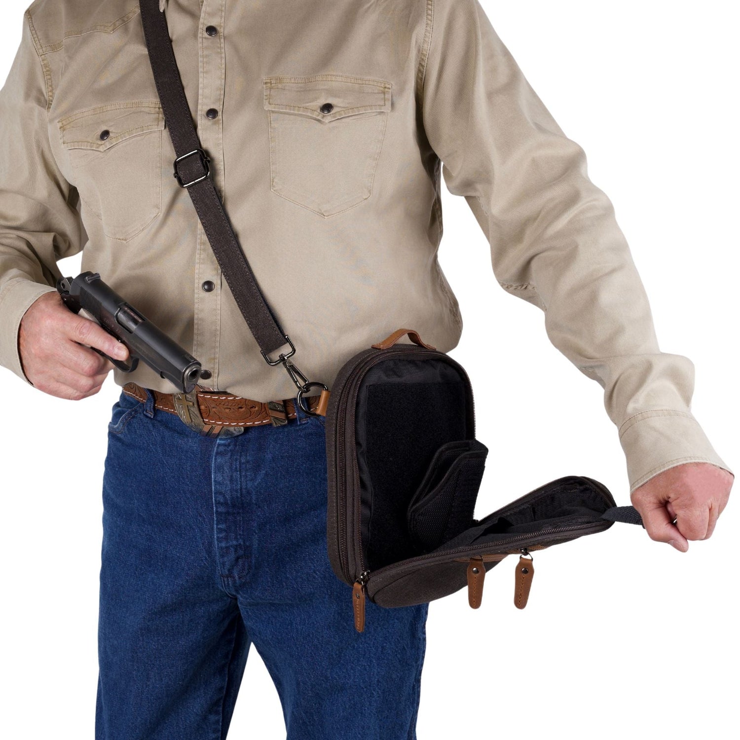 Concealed Carry Unisex Jax Canvas Crossbody by DS Conceal