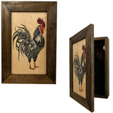Farmhouse Rooster Gun Concealment Furniture - Handcrafted Hidden Gun Storage Wall Decor - Hidden Gun Shelf with Magnetic Lock for Quick Access
