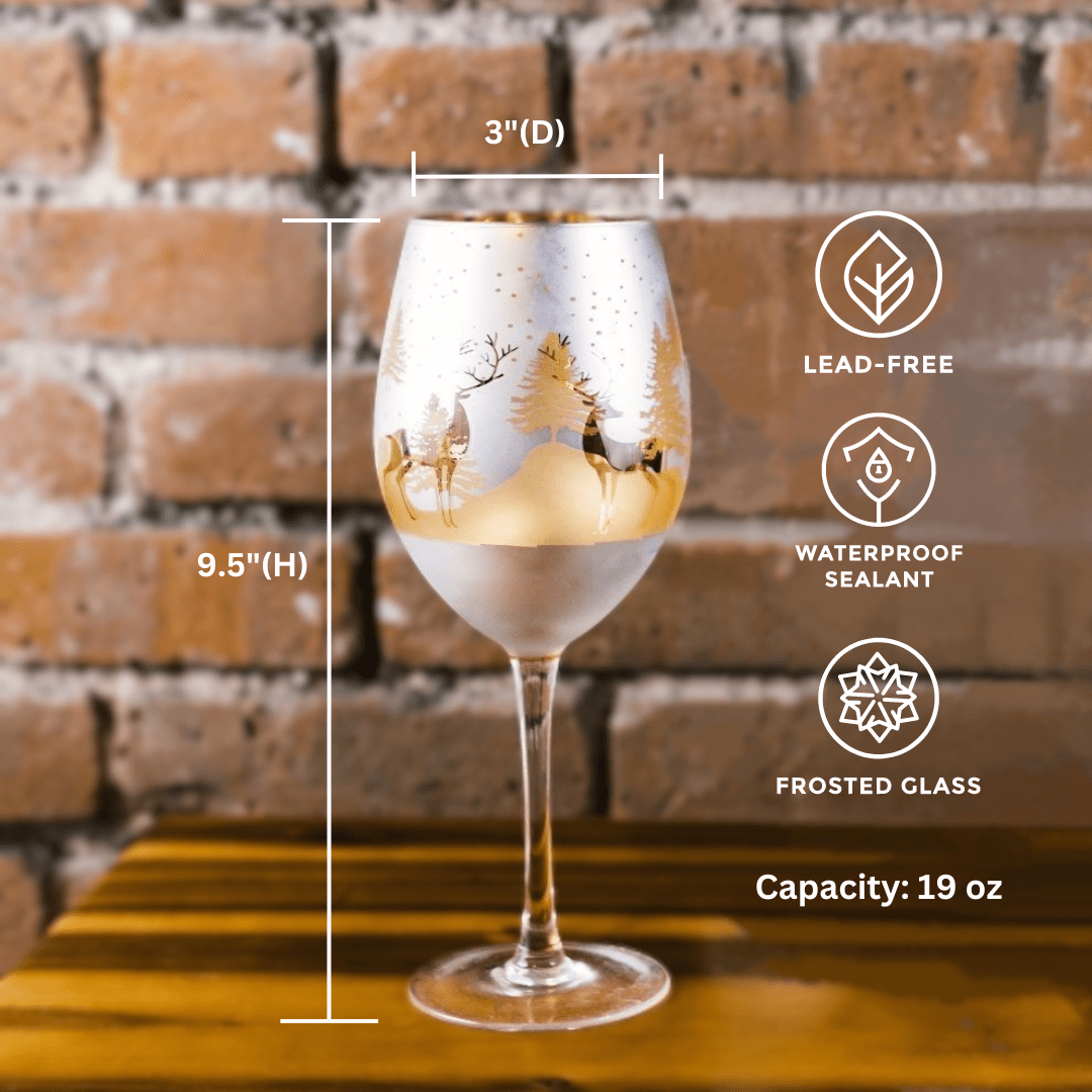 Gold & Silver Deer Wine Glasses