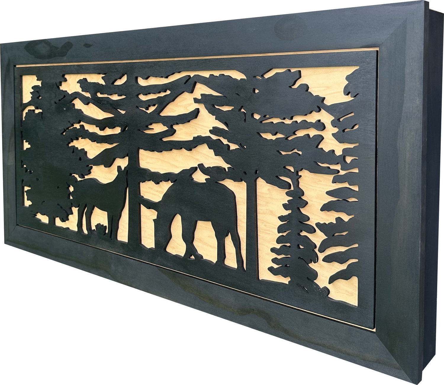 Horse Farm Wall Art Gun Concealment Furniture - Handcrafted Wooden Gun Cabinets - Gun Shelf Hidden Storage for Rifles, Shotguns, & Handguns - Quick Access Hidden Wall Safe (Extra Large)