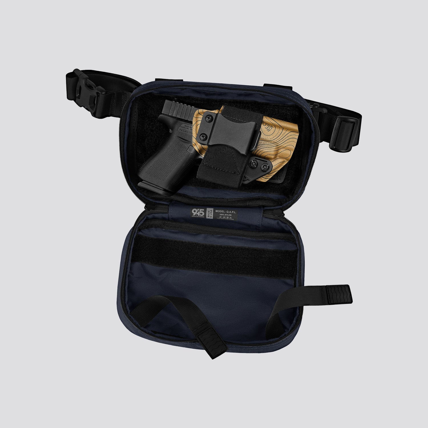 QAPL LOW PROFILE CORDURA® CONCEALMENT BAG (LARGE) BLACK WITH IWB ADAPTER