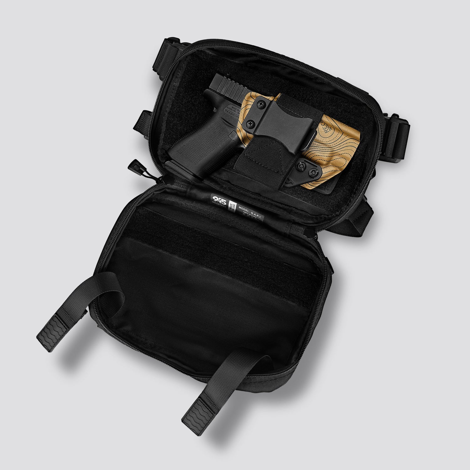 QAPX LOW PROFILE CORDURA® CONCEALMENT BAG (X-LARGE) BLACK WITH IWB ADAPTER