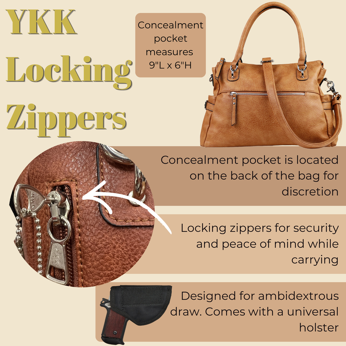 Concealed Carry Jessica Satchel by Lady Conceal