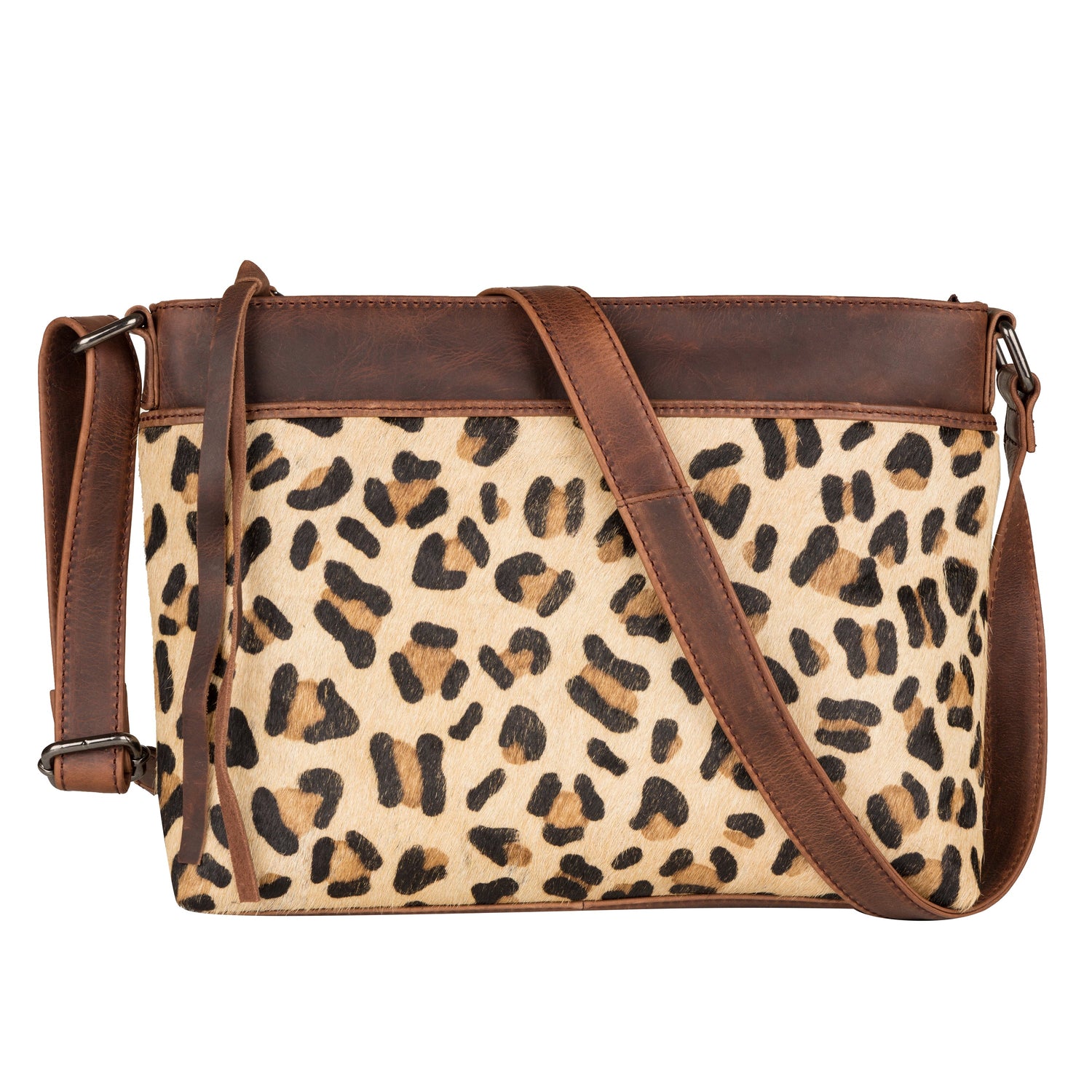 Concealed Carry Josie Genuine Leather Hair-on Leopard Print Crossbody by Lady Conceal