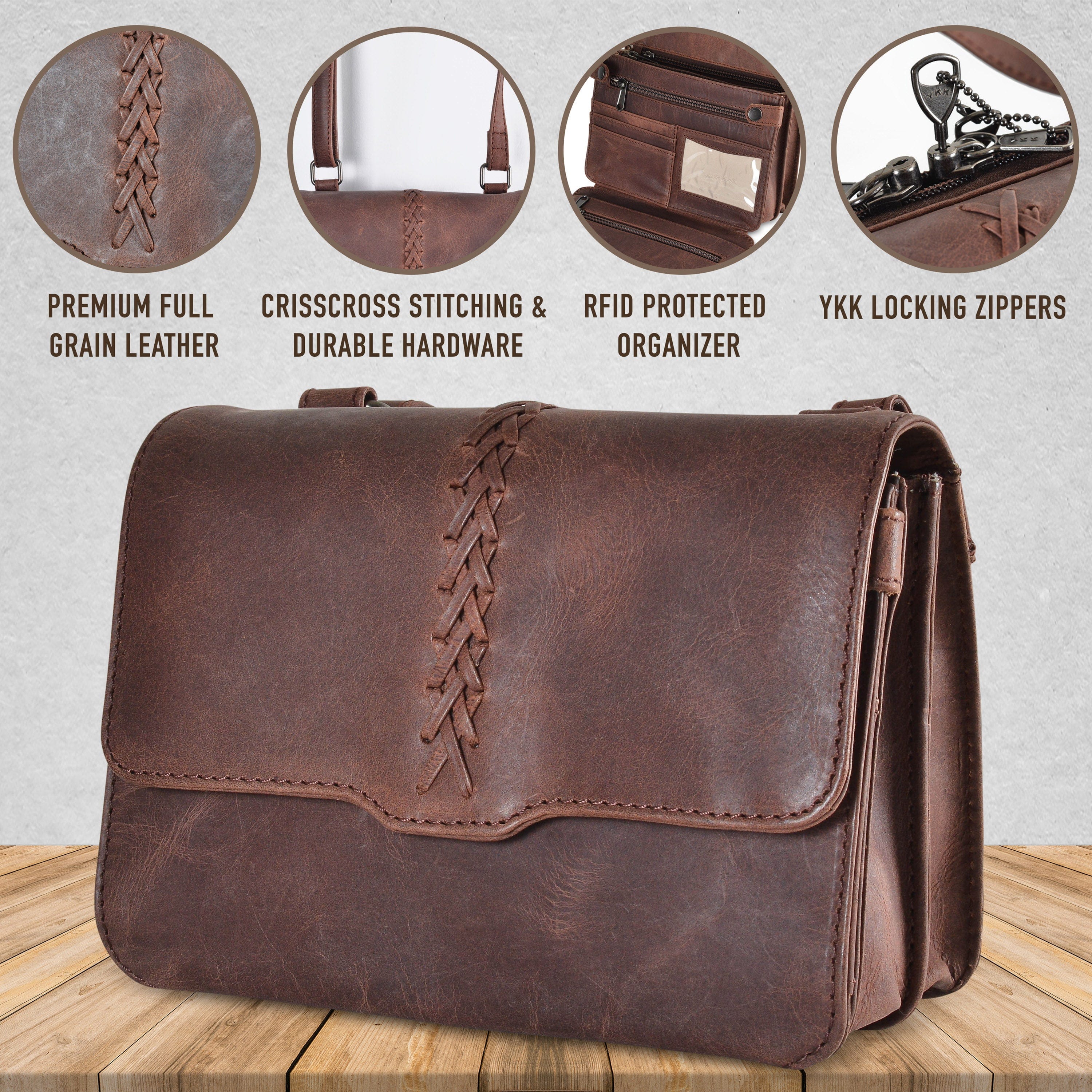 小物入れ yu_69 Concealed Carry Jolene Leather Crossbody Organizer by Lady Conceal