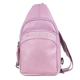 Concealed Carry Haven Sling Leather Backpack by Lady Conceal