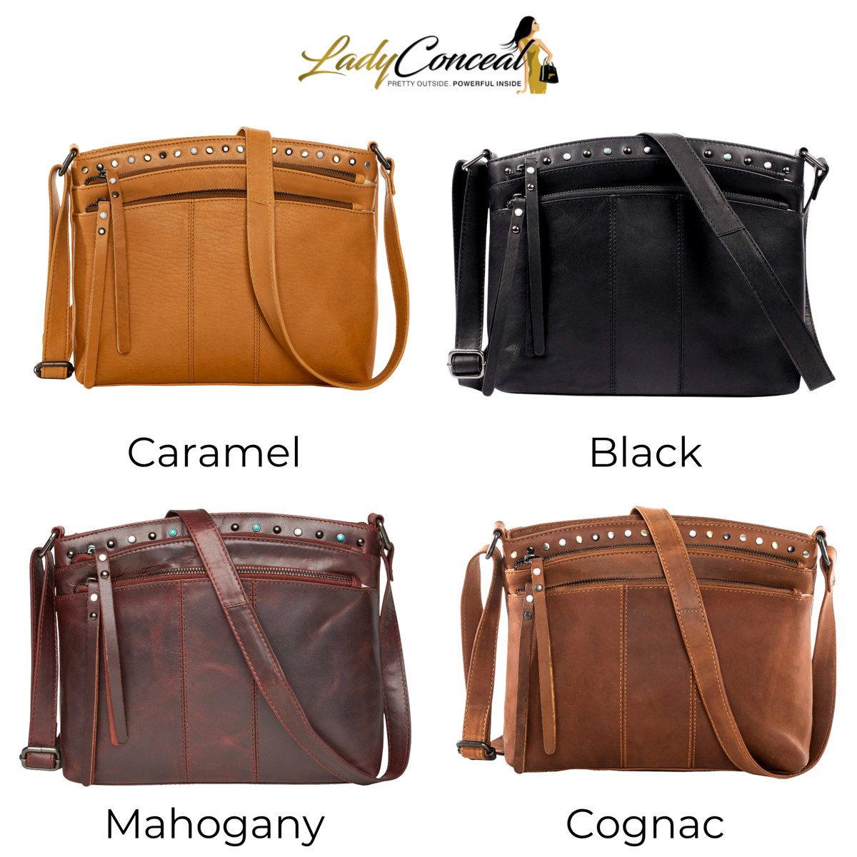 Concealed Carry Brynn Leather Crossbody by Lady Conceal