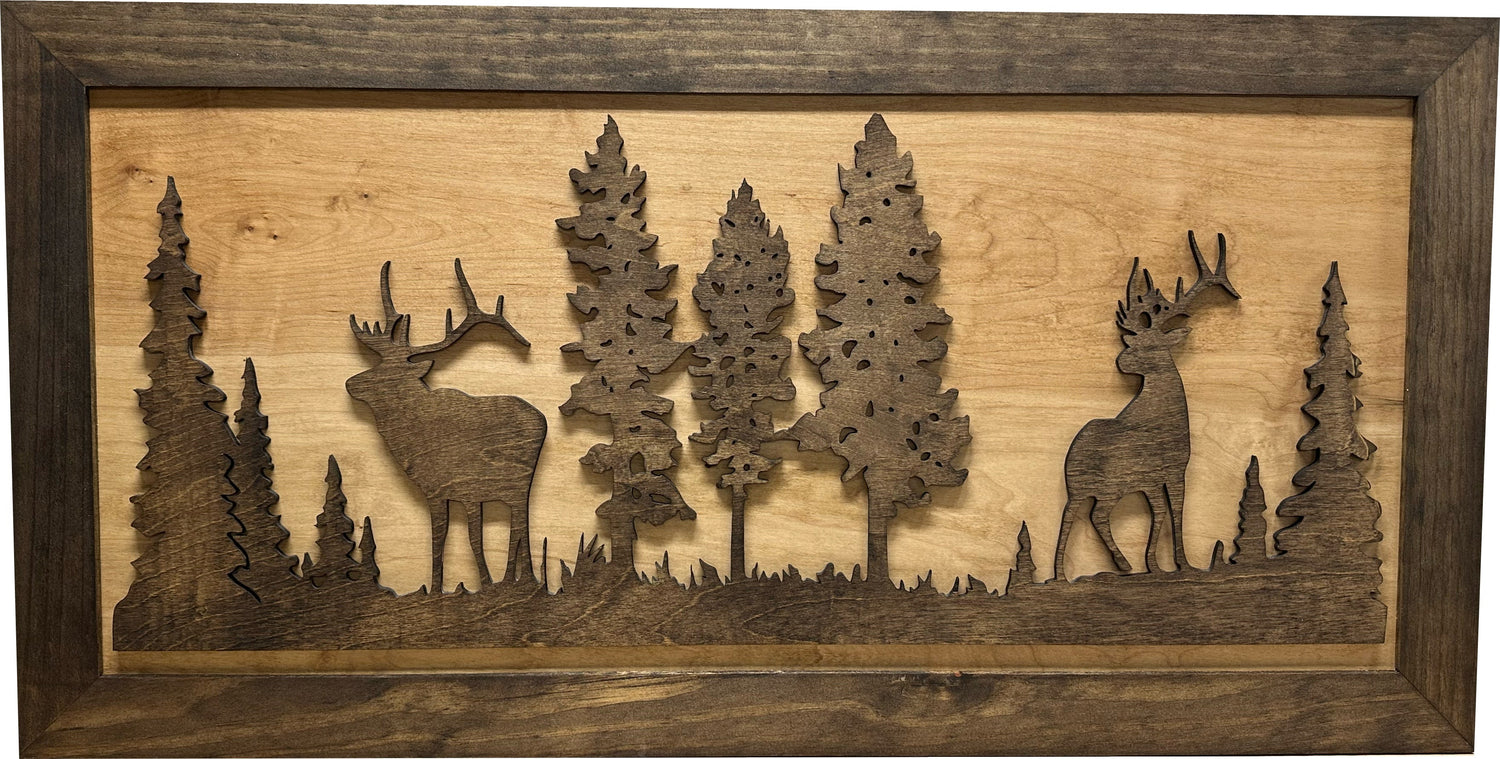 Elk Hunting Gun Concealment Furniture - Handcrafted Wooden Gun Cabinets - Gun Shelf Hidden Storage for Rifles, Shotguns, & Handguns - Quick Access Hidden Wall Safe (Extra Large)