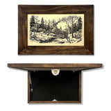 Leaping Deer Gun Concealment Furniture - Handcrafted Hidden Gun Storage Wall Decor - Hidden Safe Furniture with Magnetic Lock for Quick Access - Made in USA