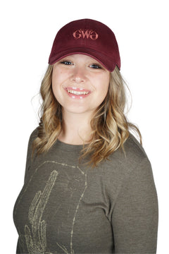 Logos Hat for women in burgundy by Girls with Guns