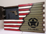 Small 2 Compartment Gun Case - Half Flag & Half Logo Designs