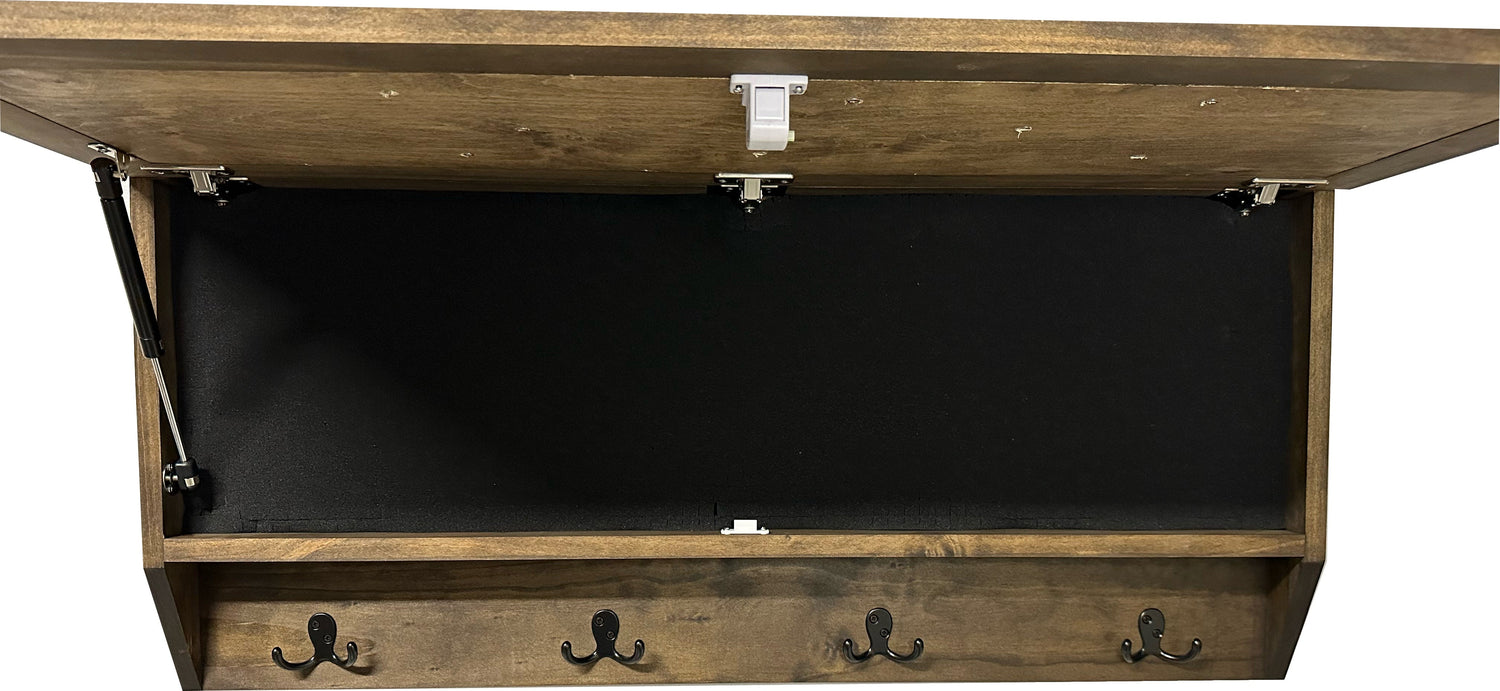 Mountain Scene Welcome Concealment Decor - Handcrafted Wooden Gun Cabinets - Gun Shelf Hidden Storage for Rifles, Shotguns, & Handguns - Quick Access Hidden Wall Safe