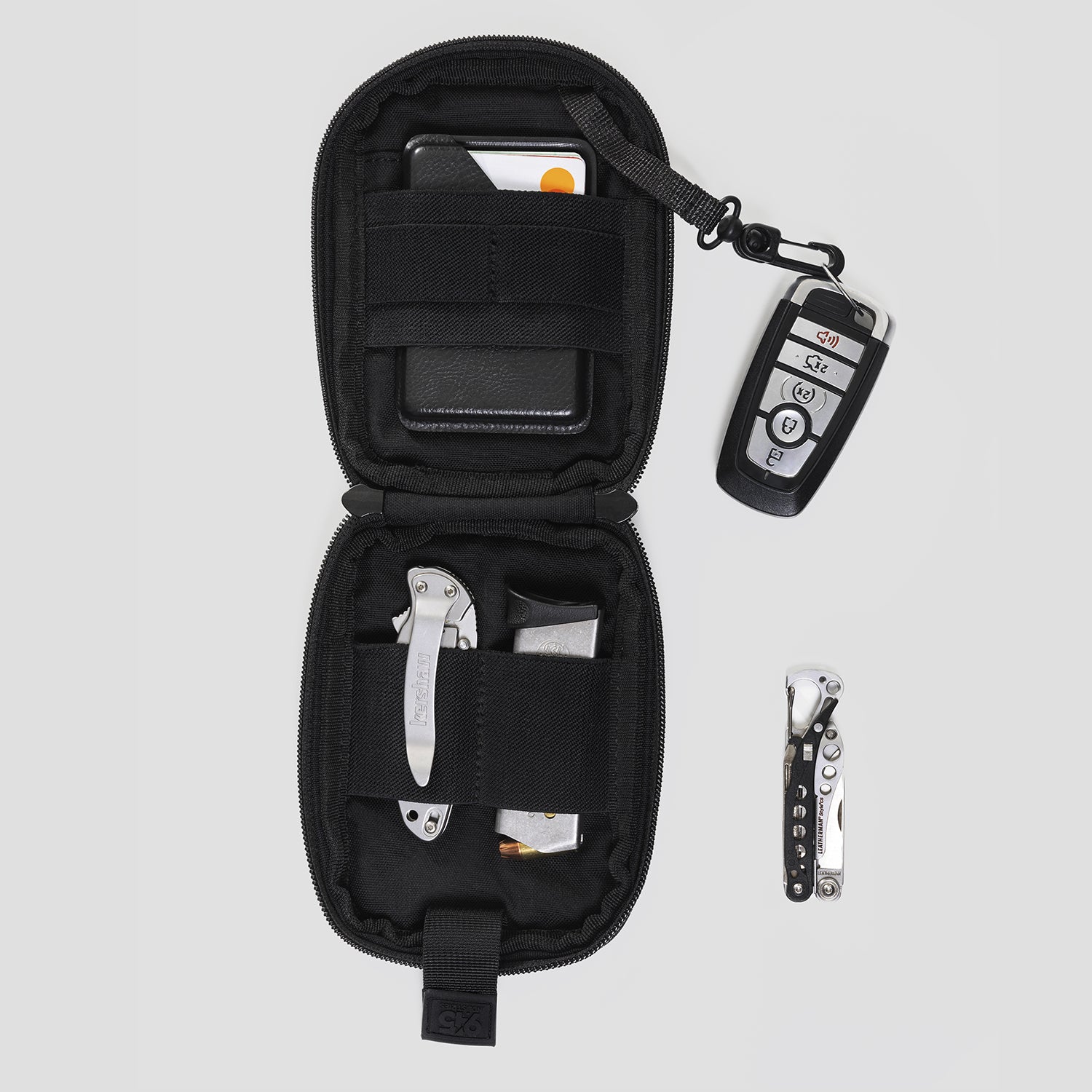QAPS LOW PROFILE CORDURA® CONCEALMENT BAG (SMALL) VELCRO FRONT BLACK WITH IWB ADAPTER