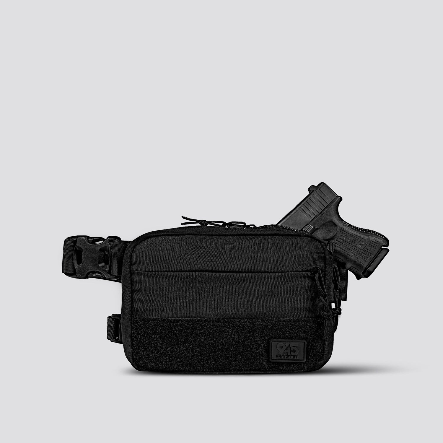 QAPS LOW PROFILE CORDURA® CONCEALMENT BAG (SMALL) VELCRO FRONT BLACK WITH IWB ADAPTER