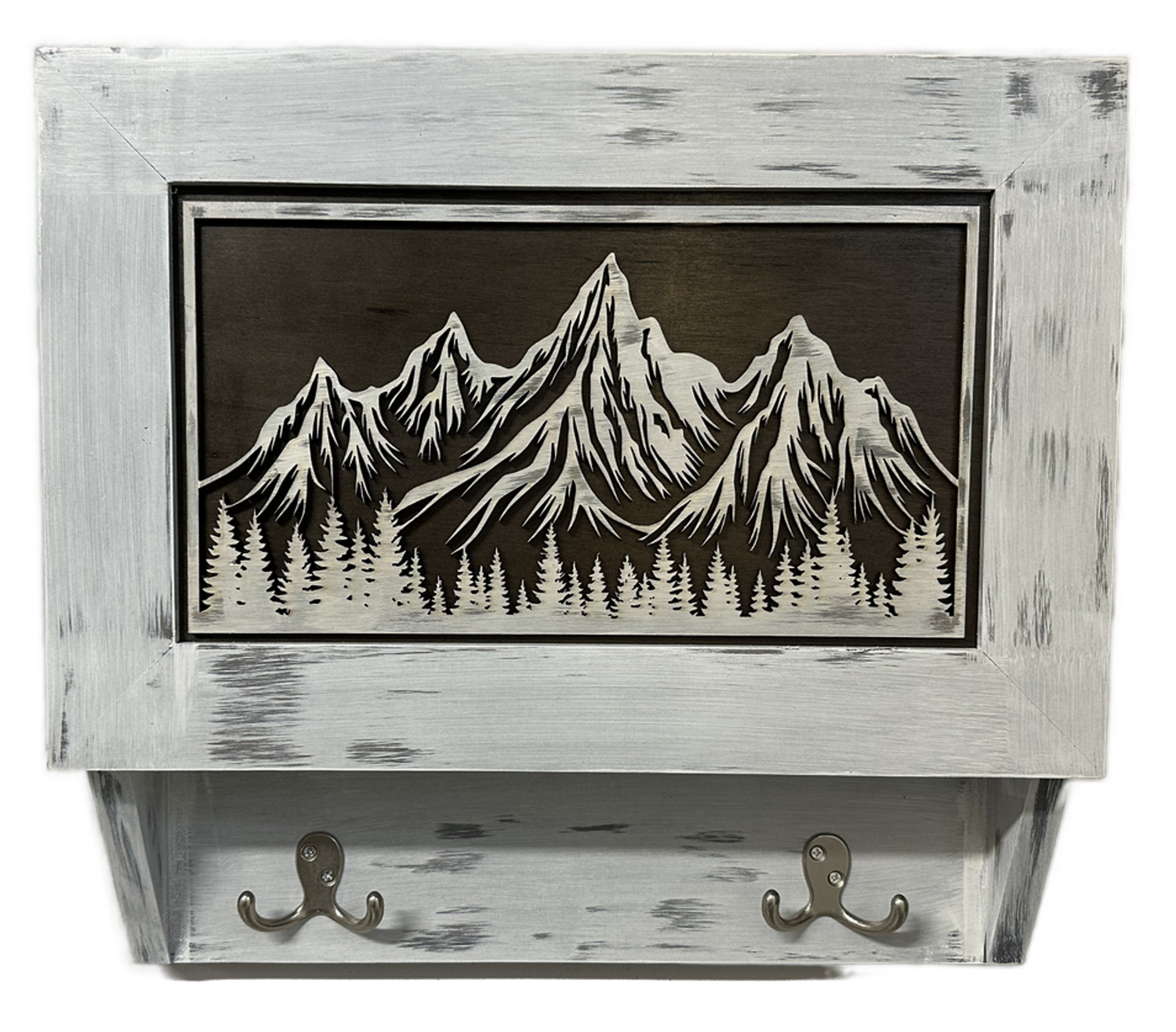 Hidden Gun Safe Coat Rack Snow Mountain Wall Decoration Concealed Shelf Firearm Cabinet