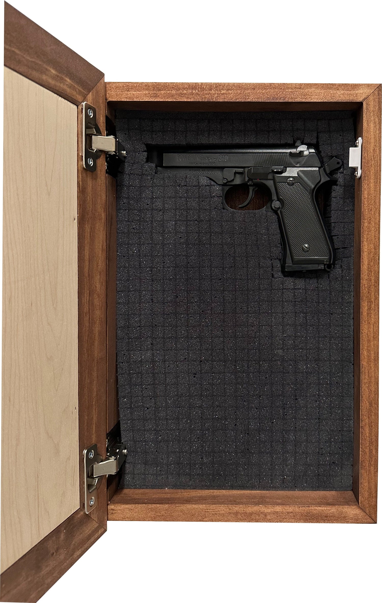 Hidden Gun Storage Cabinet Welcome to Our Home, Red Oak, Concealed Pistol Safe, Concealment Furniture, Handmade in the USA, Home Self Defense