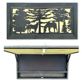 Horse Farm Wall Art Gun Concealment Furniture - Handcrafted Wooden Gun Cabinets - Gun Shelf Hidden Storage for Rifles, Shotguns, & Handguns - Quick Access Hidden Wall Safe (Extra Large)