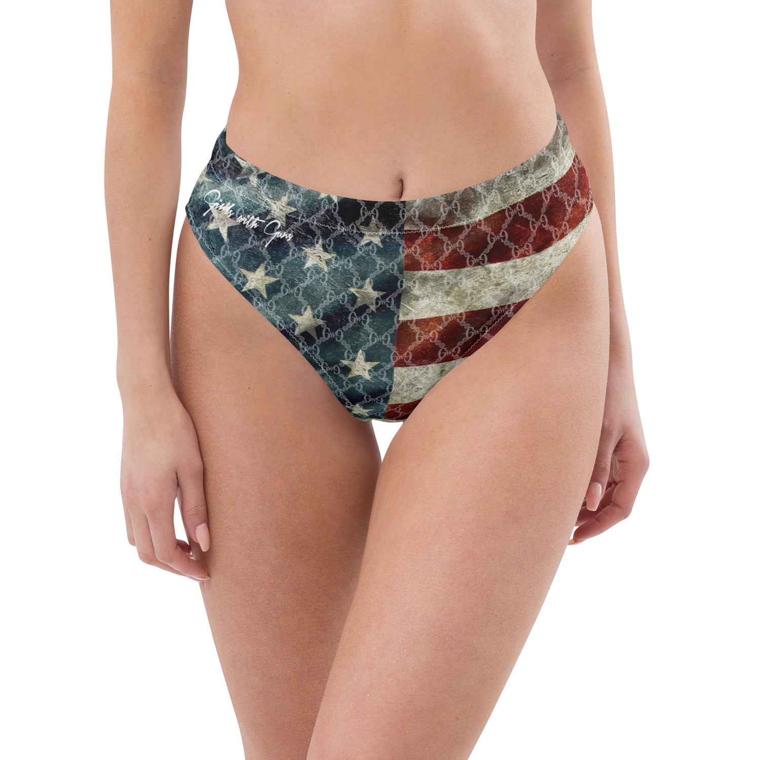 Girls with Guns Liberty Stars and Stripes Bikini Bottoms in American Flag pattern.