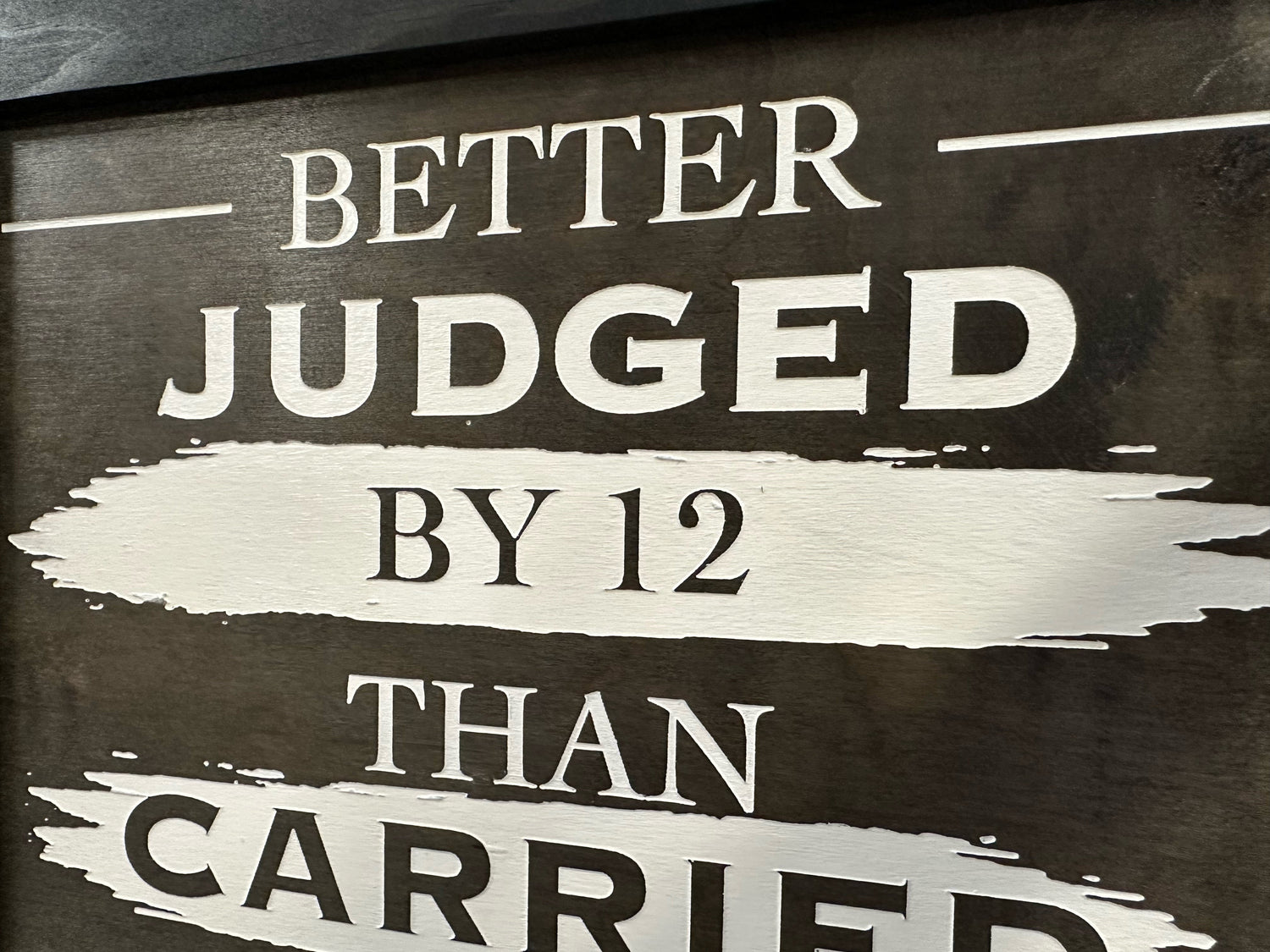 Better Judged by 12 Than Carried by 6 Gun Concealment Furniture - Handcrafted Hidden Gun Storage Wall Decor - Hidden Safe Furniture with Magnetic Lock for Quick Access & Storage