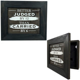 Better Judged by 12 Than Carried by 6 Gun Concealment Furniture - Handcrafted Hidden Gun Storage Wall Decor - Hidden Safe Furniture with Magnetic Lock for Quick Access & Storage