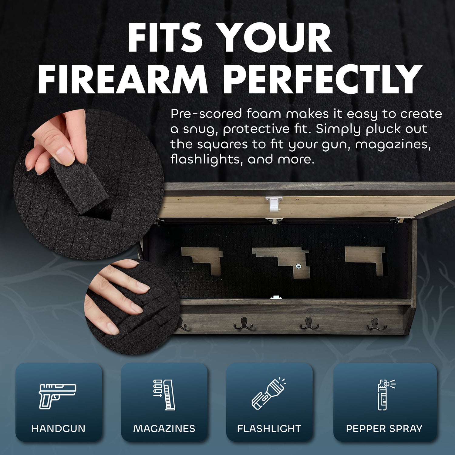Mountain Scene Concealed Gun Storage Coat, Key, Bag Storage