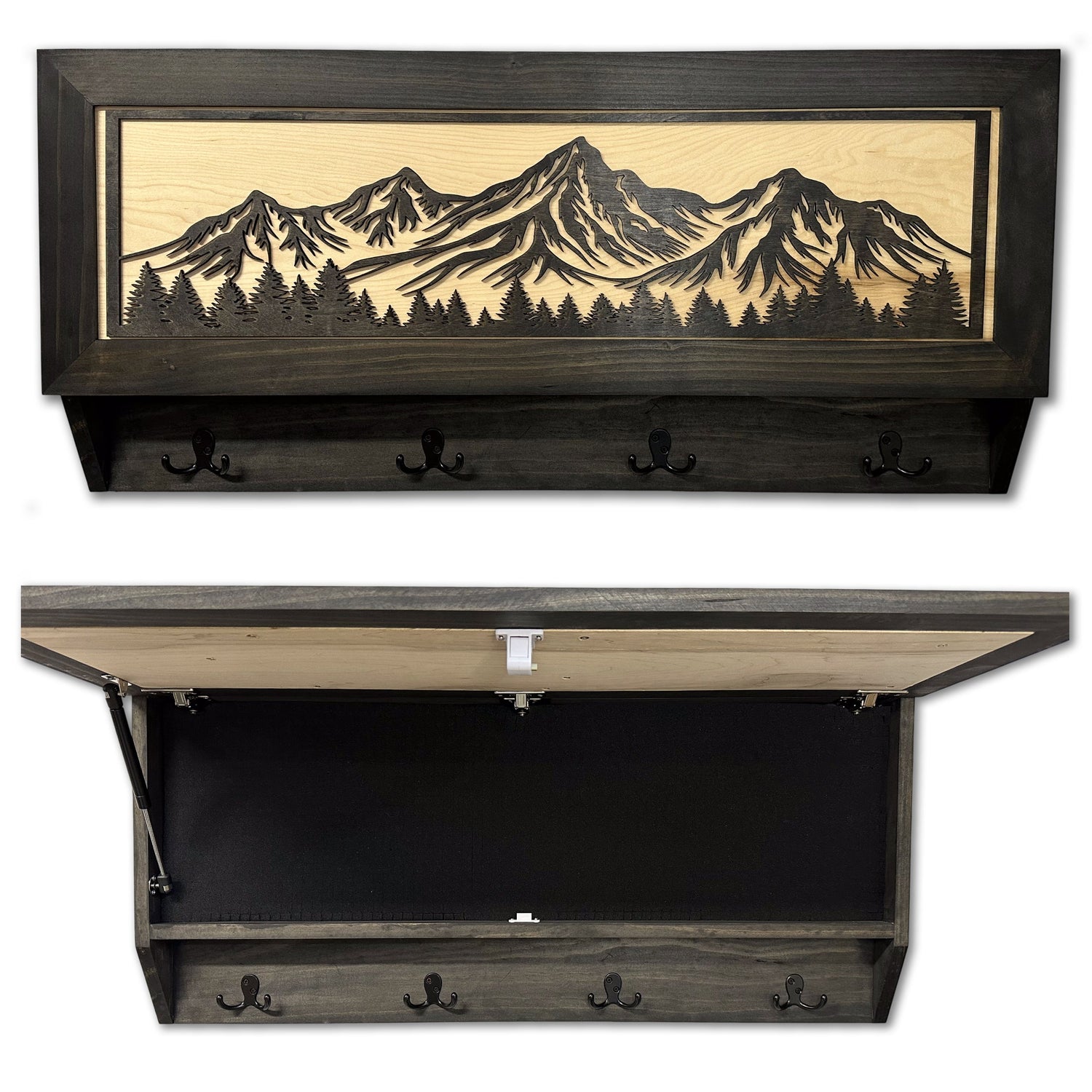 Mountain Scene Concealed Gun Storage Coat, Key, Bag Storage