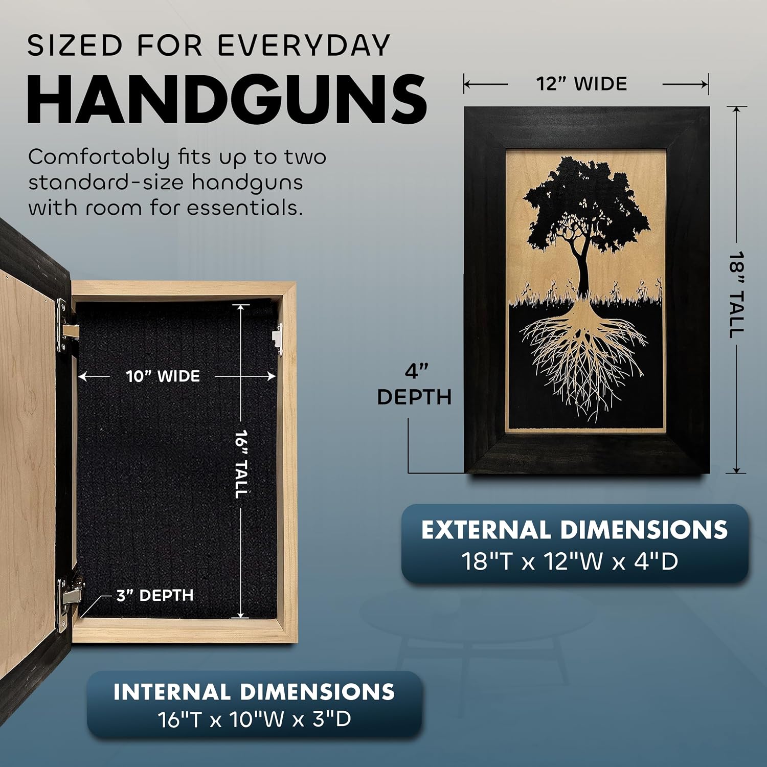 Tree of Life Hidden Gun Storage Wall Decor Concealment Furniture