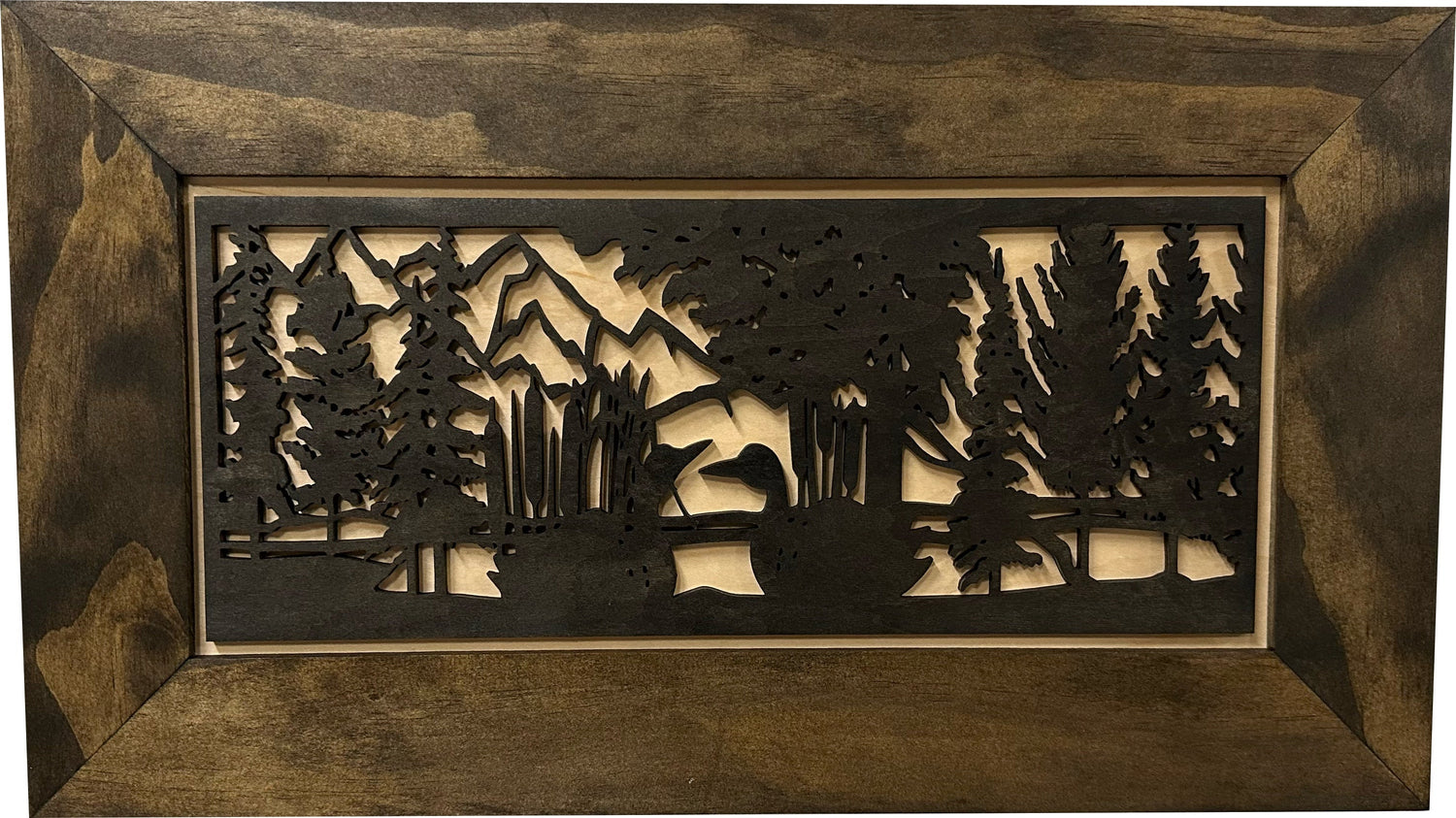 Wood Gun Cabinet Ducks On A Pond Wall Decoration - Hidden Gun Safe To Securely Store Your Gun In Plain Sight by Bellewood Designs