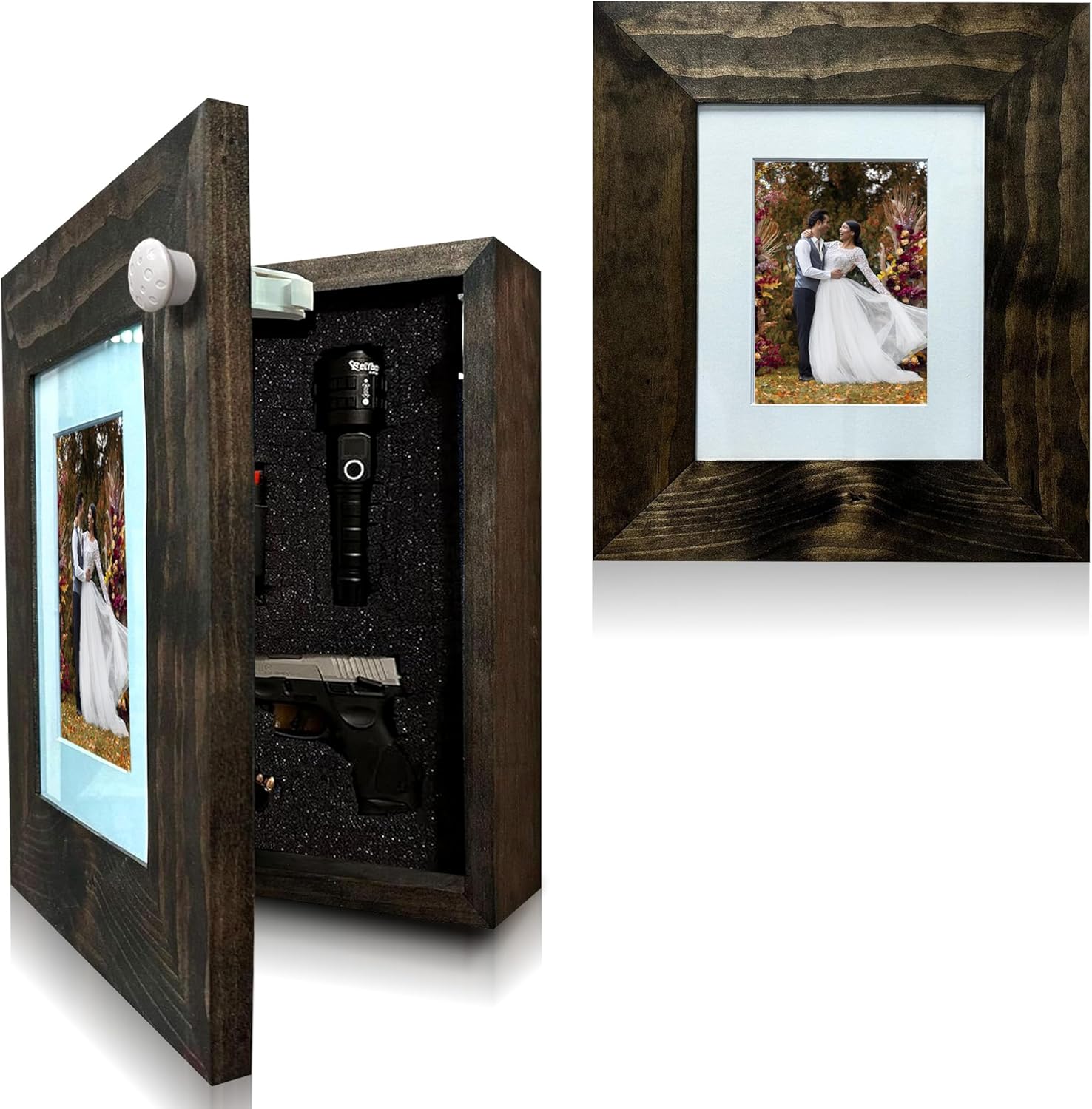 Hidden Gun Safe Picture Frame - Handcrafted Gun Concealment Furniture - Quick Access Picture Frame Safe with Magnetic Lock for Discreet & Secure Gun Storage