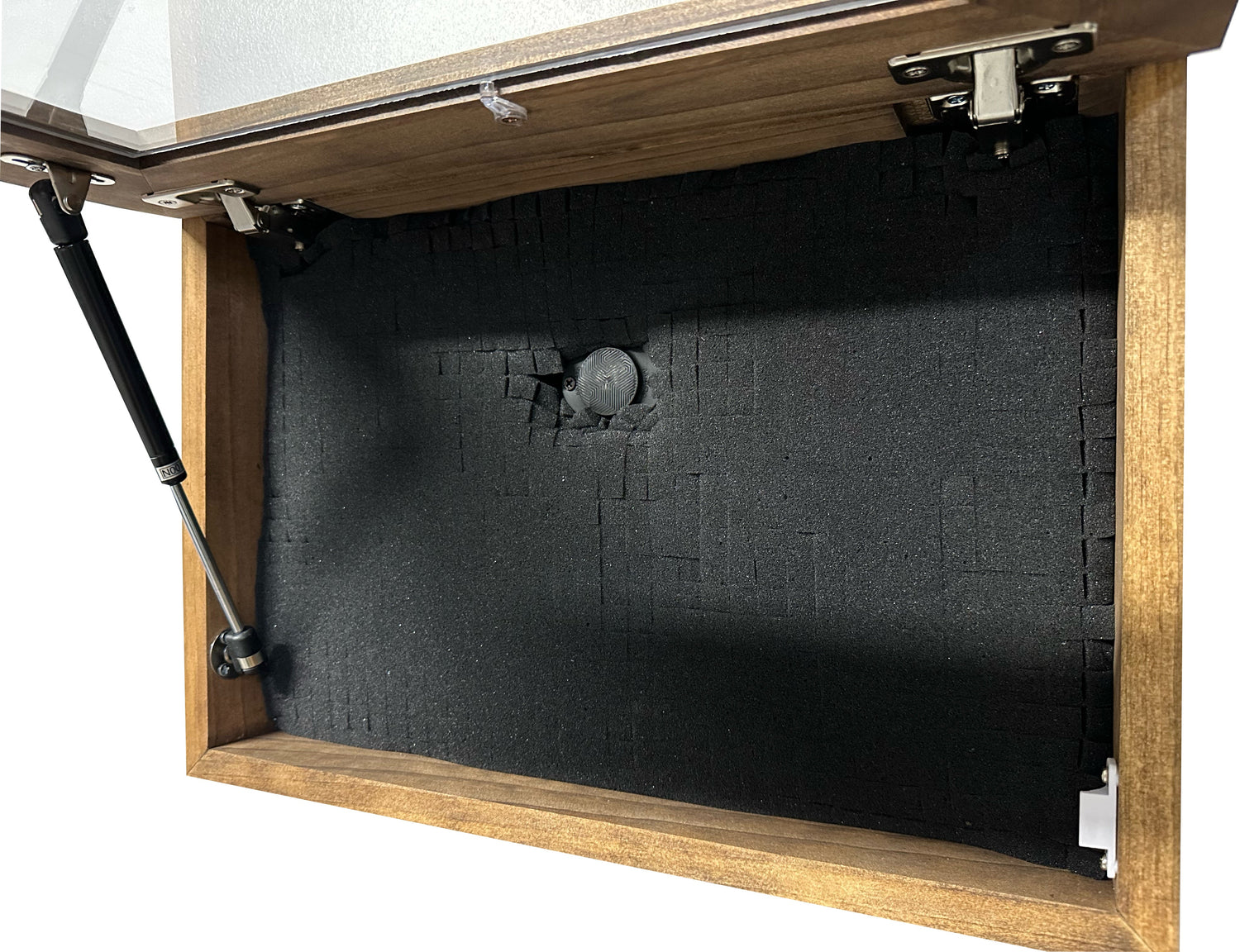 Wall Mounted Pistol Display Case - Handcrafted Gun Cabinet with Magnetic Lock for Secure Storage - Quick Access Gun Display Case with Mount & Customizable Foam Inserts - Made in USA