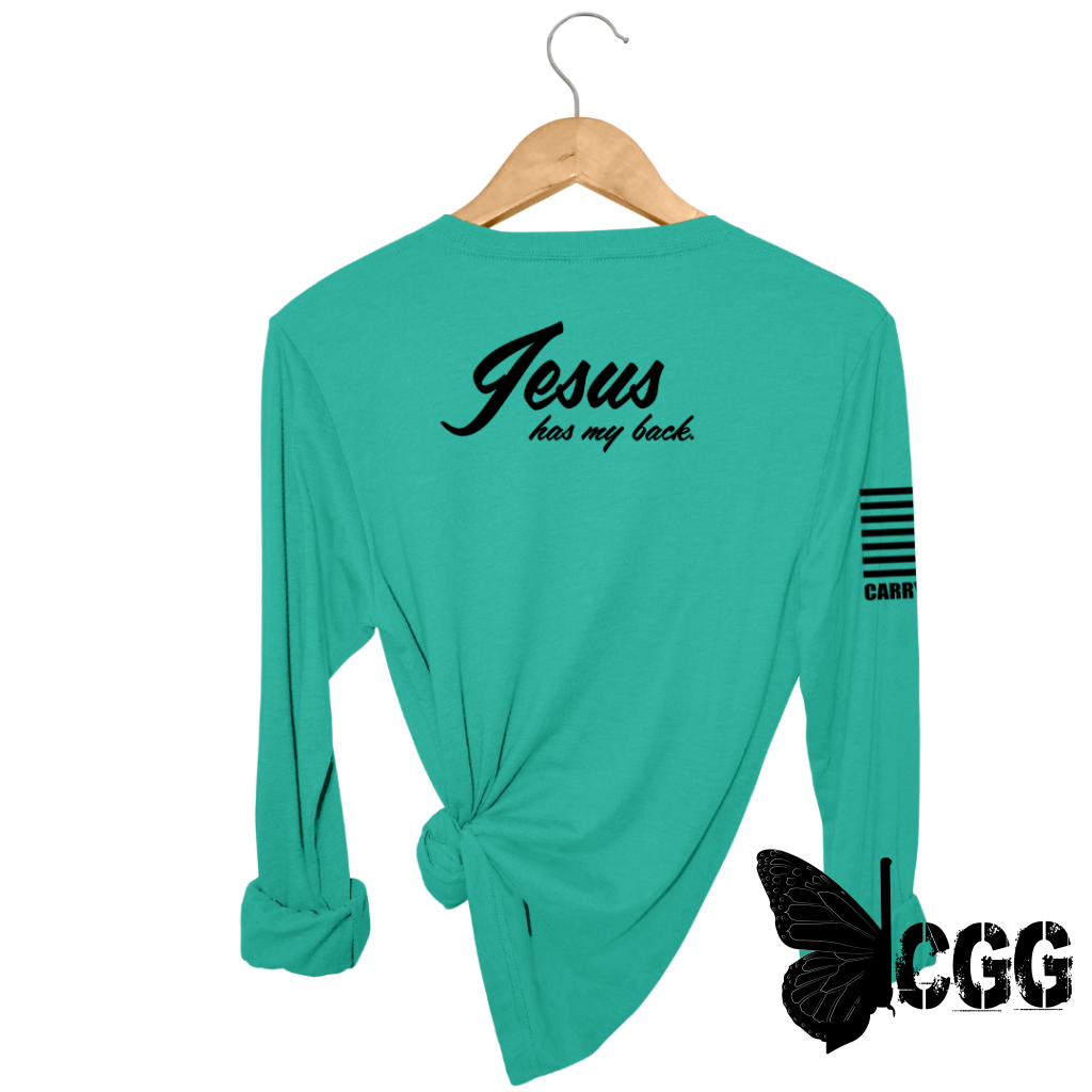 JESUS HAS MY BACK Long Sleeve