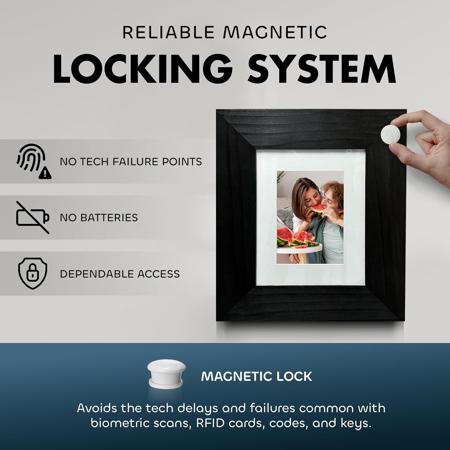 Hidden Gun Safe Picture Frame - Handcrafted Gun Concealment Furniture - Quick Access Picture Frame Safe with Magnetic Lock for Discreet & Secure Gun Storage