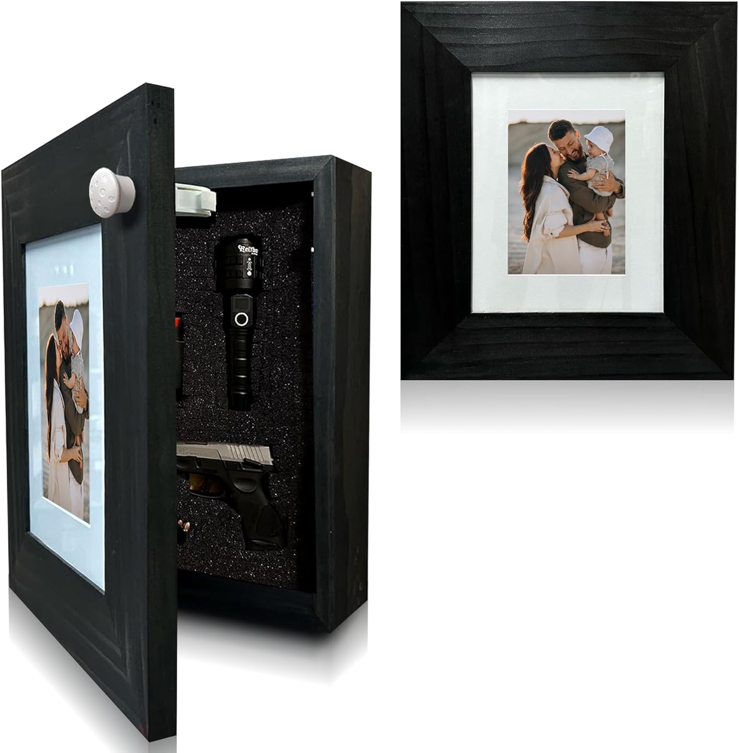 Hidden Gun Safe Picture Frame - Handcrafted Gun Concealment Furniture - Quick Access Picture Frame Safe with Magnetic Lock for Discreet & Secure Gun Storage