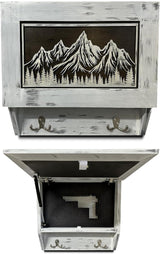 Hidden Gun Safe Coat Rack Snow Mountain Wall Decoration Concealed Shelf Firearm Cabinet