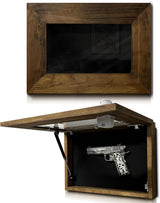 Wall Mounted Pistol Display Case - Handcrafted Gun Cabinet with Magnetic Lock for Secure Storage - Quick Access Gun Display Case with Mount & Customizable Foam Inserts - Made in USA