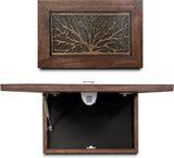 Gun Concealment Furniture - Hidden Gun Safe with Birds in a Tree Design - Fits 2 Handguns & Magazines - Wall Mounted Gun Storage with Magnetic Lock - Made in USA