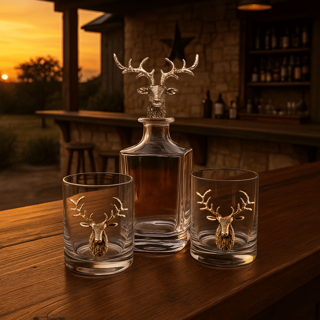 Gold Stag Deer Decanter