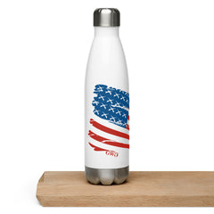 Liberty Legacy US Flag Stainless Steel Water Bottle by Girls with Guns in white