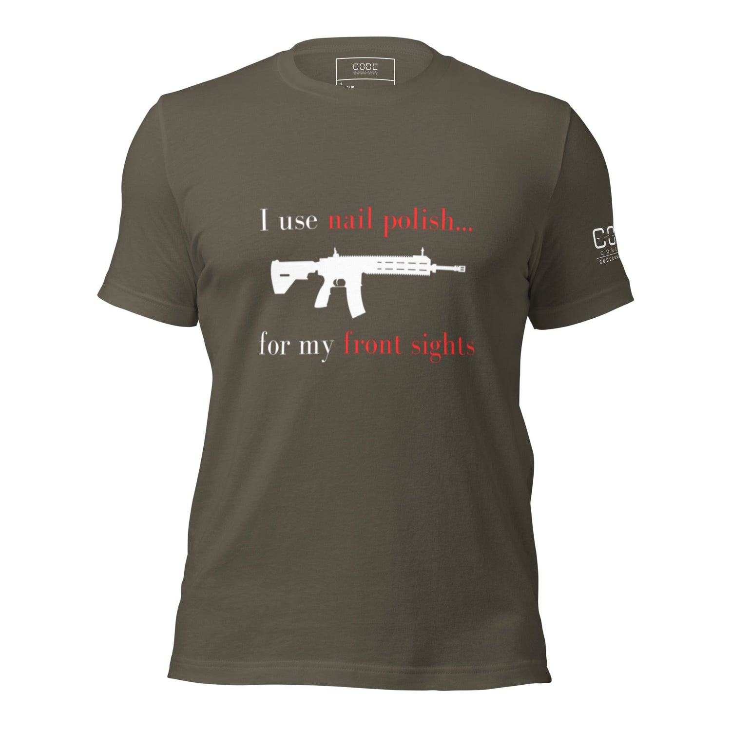 I use nail polish...for my front sights - Unisex t-shirt - Dark