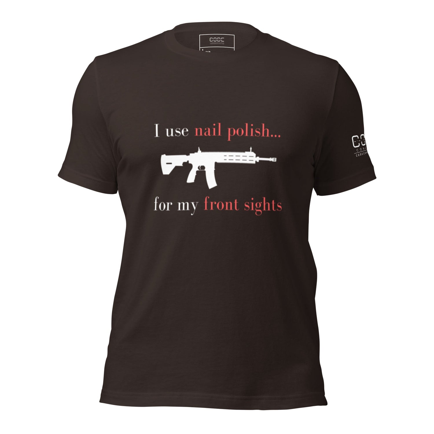 I use nail polish...for my front sights - Unisex t-shirt - Dark