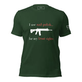 I use nail polish...for my front sights - Unisex t-shirt - Dark