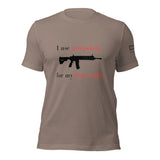 I use nail polish...for my front sights - Unisex t-shirt - Light