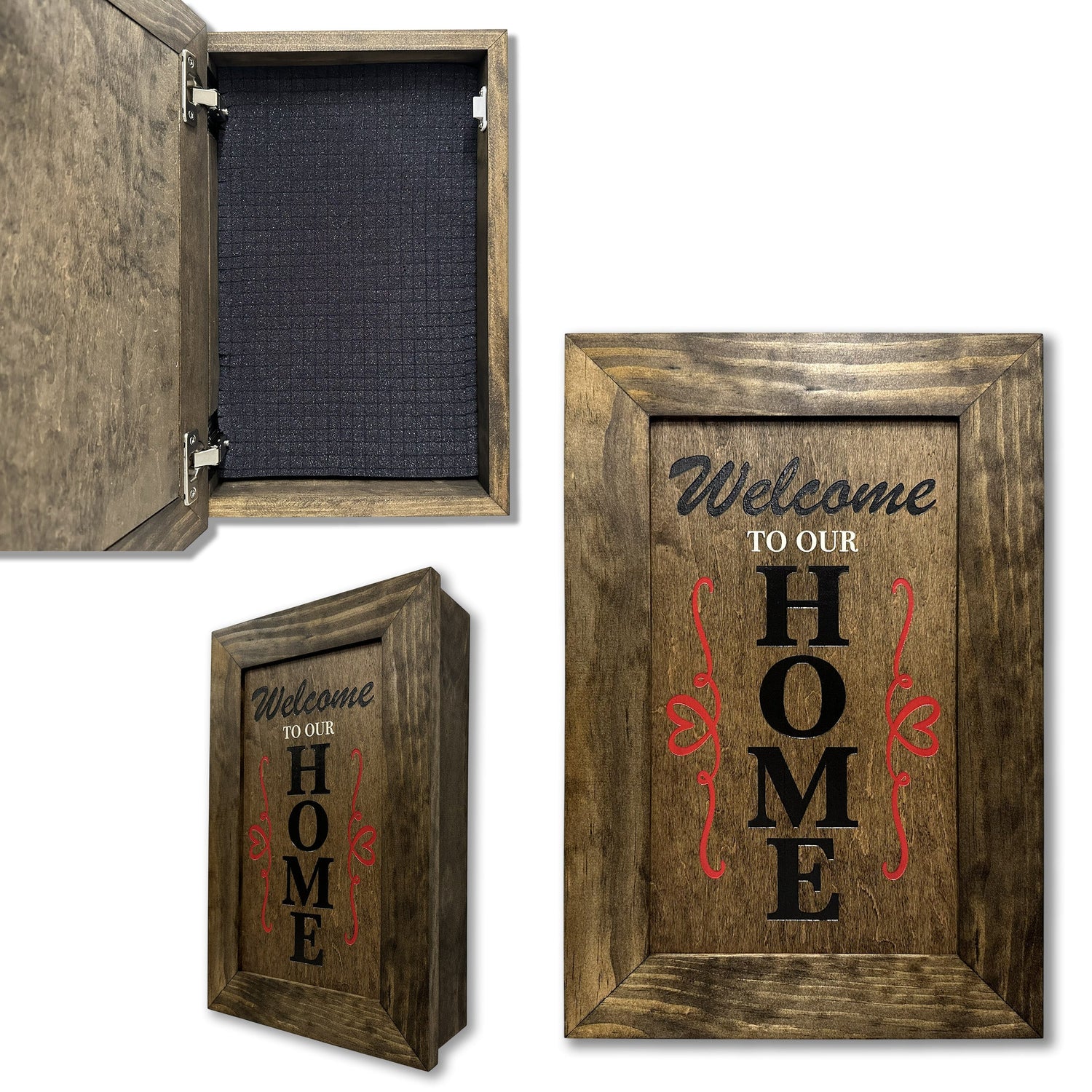Hidden Gun Storage Cabinet Welcome to Our Home, Jacobean, Concealed Pistol Safe, Concealment Furniture, Handmade in the USA, Home Self Defense