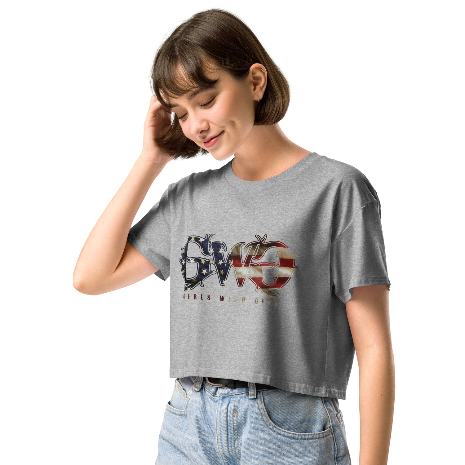 Patriotic Logo Crop Top | Oversize Fit